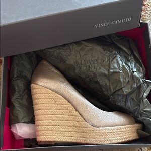 Vince Camuto Gold Espadrille Wedges
